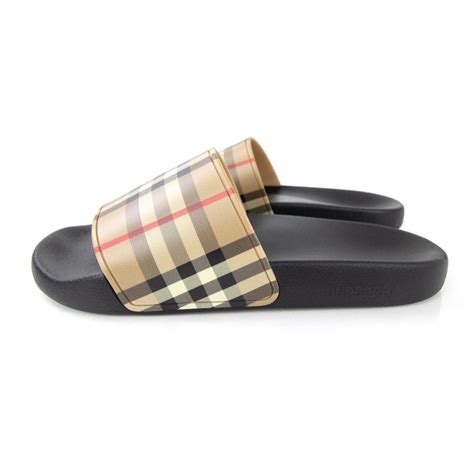 burberry slides.|burberry check slides beige.